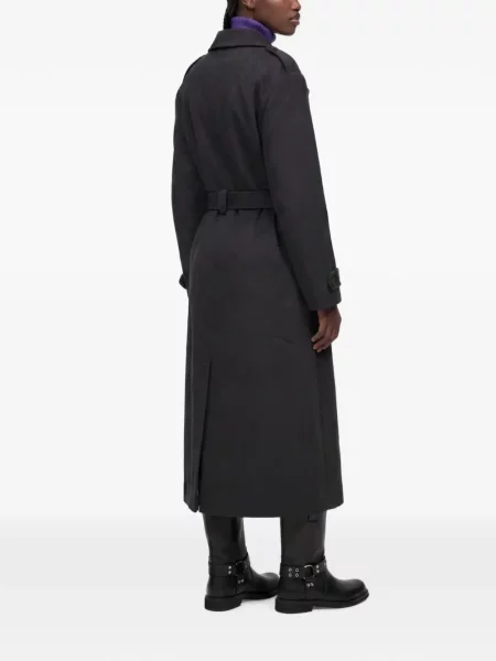 Cu centură lung palton Karl Lagerfeld Jeans negru