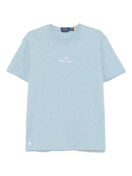 Prugasta majica Polo Ralph Lauren s printom s okruglim izrezom zelena