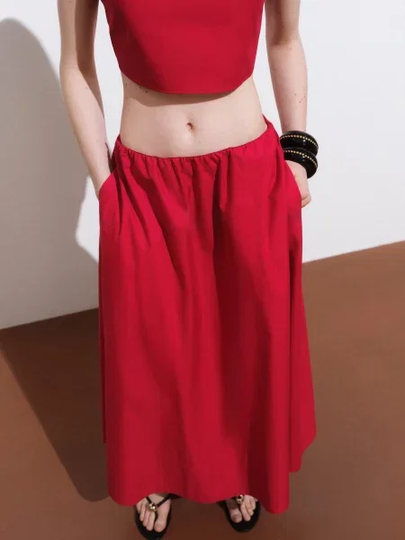Спідниця максі MANGO червоний