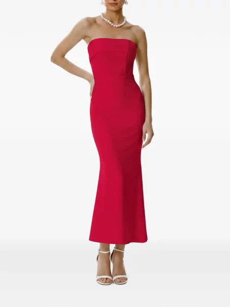 Rochie maxi Framboise fără bretele roșu