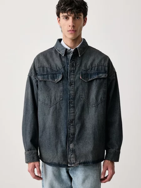 Levi's τζιν μπουφάν ανδρικό ντένιμ LENOX WESTERN OVERSHIRT μπλε