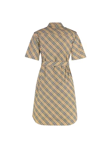 Mała mały sukienka koszulowa Burberry w kratkę beżowa
