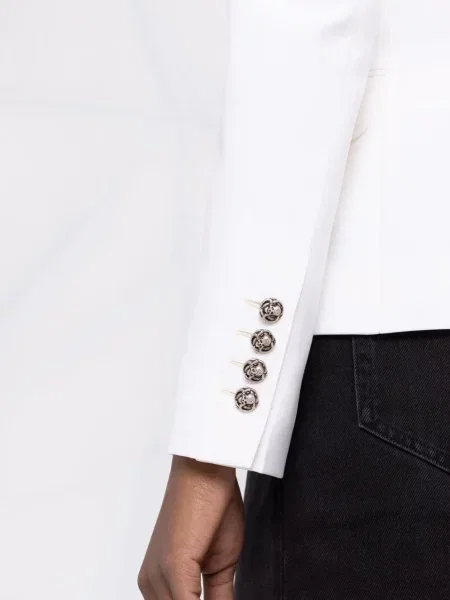 Marynarka taliowana Philipp Plein dwurzędowa biała