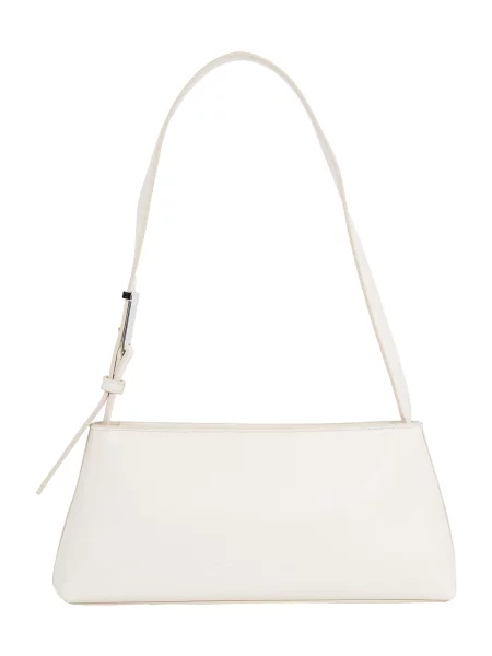 Calvin Klein Kabelka Embossed Logo Shoulder Bag Écru