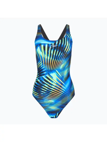 Speedo Дамски бански костюм от една част с щампа Medalist black/blue черно