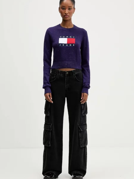 Tommy Jeans Pulover vijolična
