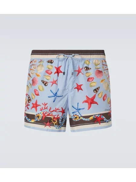 Plavalne hlačke Dolce&gabbana s potiskom modra