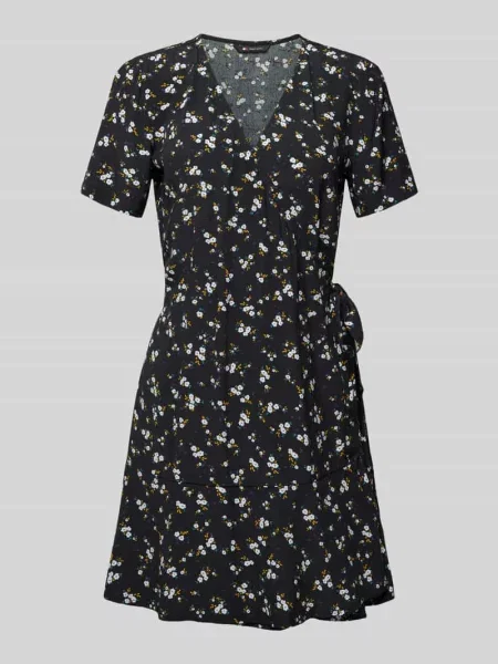 Sukienka kopertowa ze wzorem na całej powierzchni Tommy Jeans czarna