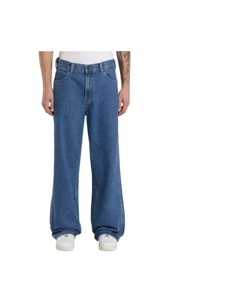 Jeansy straight leg Dickies biznesowe niebieskie