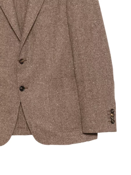 Sacou Canali cu model herringbone maro