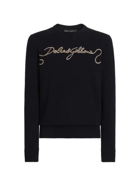 Pulover Dolce & Gabbana cu broderie albastru
