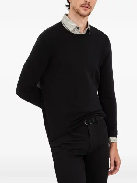 Pulover Sisley cu decolteu rotund negru