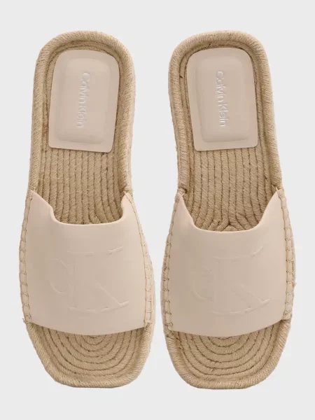 Кожаные шлепанцы Calvin Klein розовые