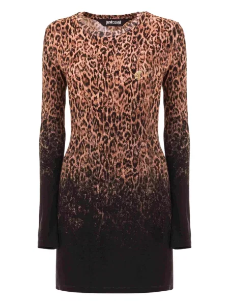 Rochie mini Just Cavalli cu imagine cu model leopard de costum