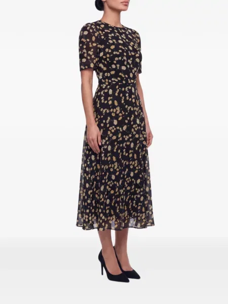 Scurt rochie midi Post Meridiem cu model floral cu imagine negru