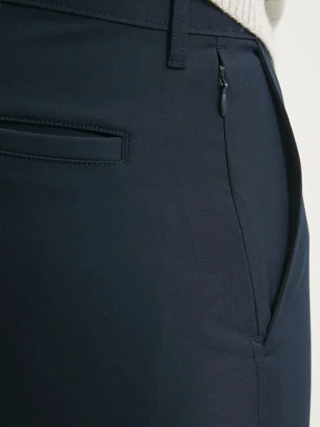 Kalhoty Abercrombie & Fitch tmavomodrá jednoduché