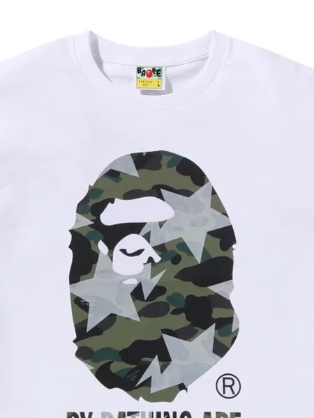 Tricou A Bathing Ape® cu imagine alb