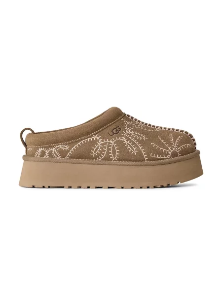 UGG papuci de casă pentru femei din piele întoarsă W Tazz Botanic maro
