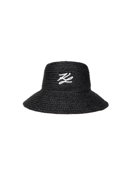 Karl Lagerfeld pălărie de paie pentru femei K/AUTOGRAPH negru