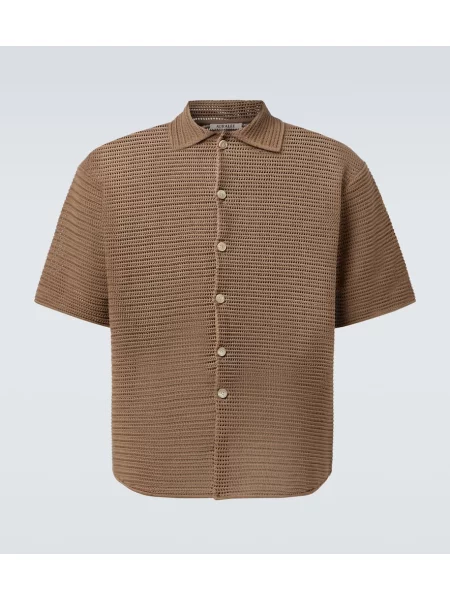 Pletená košile Auralee hnědá