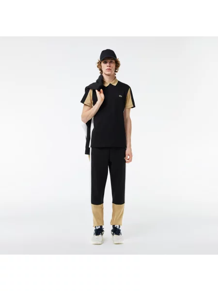 Lacoste Koszulka Polo Z Blokadą Koloru Regular Fit czarna