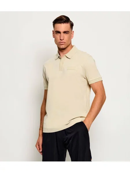 Tricou polo Boss Green bej