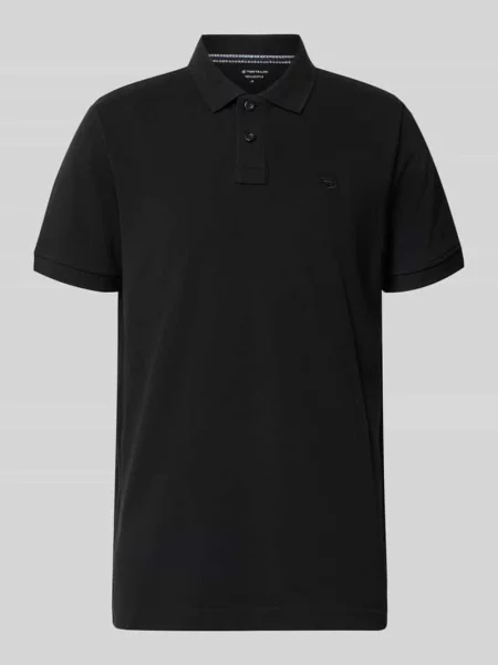 Koszulka polo o kroju regular fit z mieszanki bawełny Tom Tailor czarna