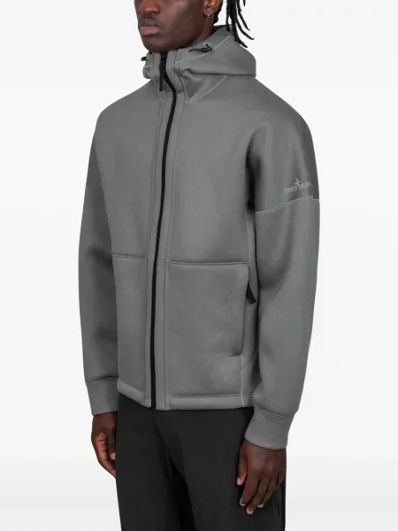 Hanorac cu glugă Stone Island cu strasuri gri