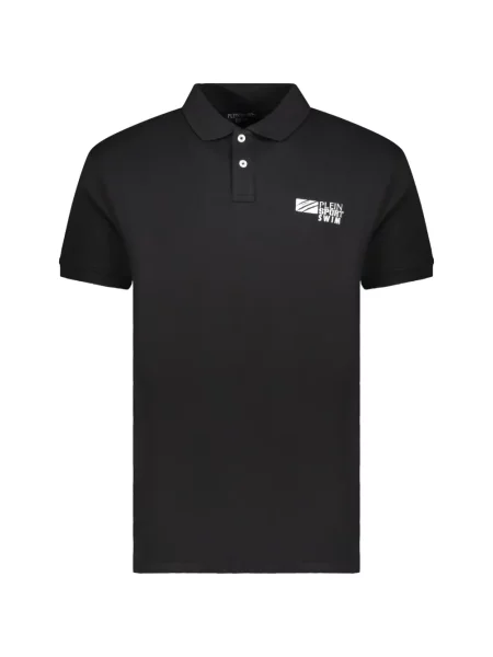 Scurt tricou polo Plein Sport cu autograf negru
