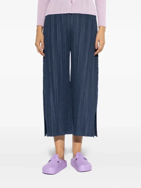 Pantaloni Pleats Please Issey Miyake plisate albastru