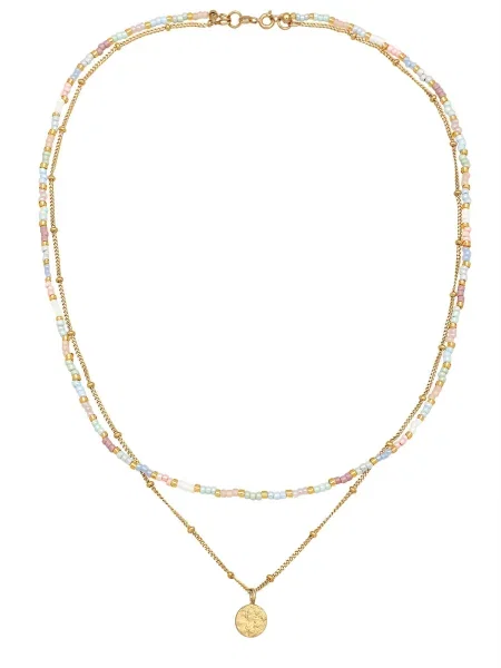 ELLI Verižica svetlo / zlata / roza modra