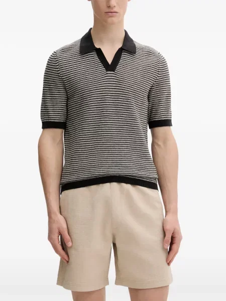 Tricou polo Marc O'polo cu dungi tricotate