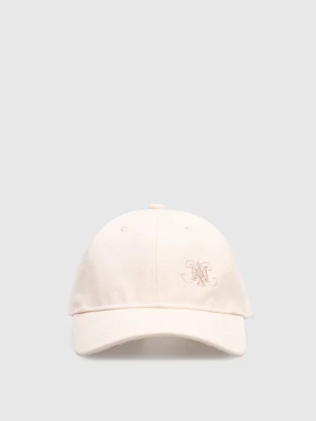 Кепка з коноплями з вишивкою монограми Max & Co бежева