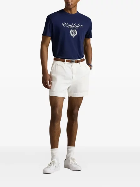 Tricou Polo Ralph Lauren din piele cu broderie în carouri maro