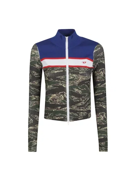 Lniana wielobarwność bluza Diesel zielona