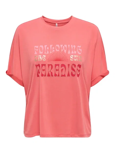 ONLY Tricou ONLFREE auriu / roz închis / pepene / deschis roșu