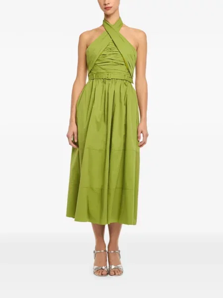 Rochie midi Cinq A Sept cu gât halter verde