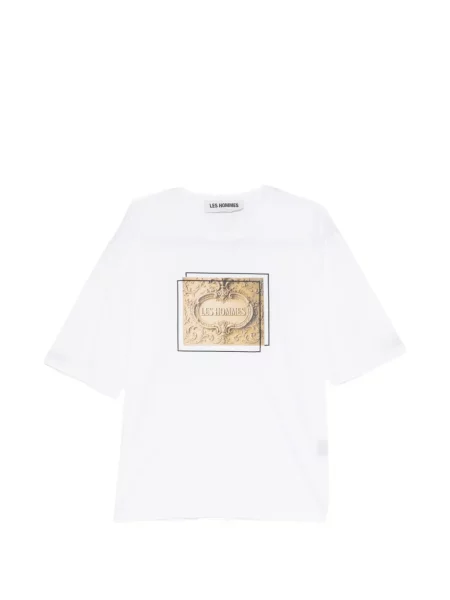 Tricou Les Hommes cu imagine alb