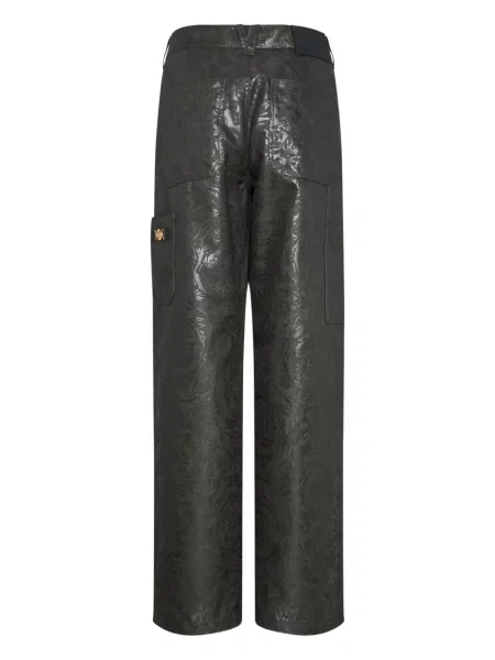 Pantaloni Versace cu model floral gri