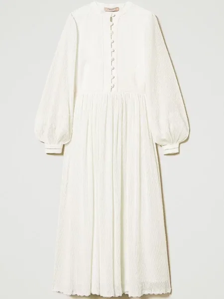 Rochie maxi Twinset de in de costum alb