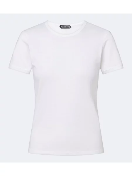 Tricou Tom Ford din jerseu alb