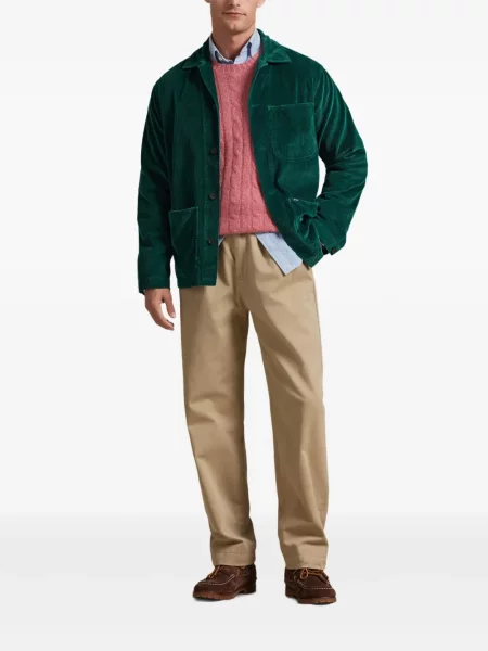 Manšestrové s límcem izolované polotričko Polo Ralph Lauren bílé