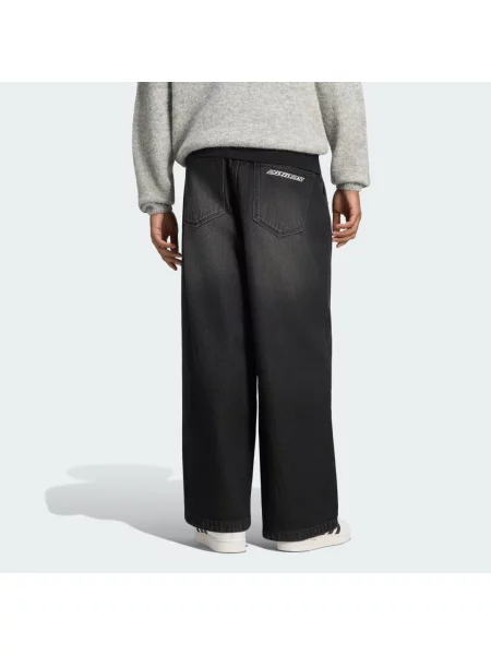 Dżinsy Mid-Rise Wide Leg czarne