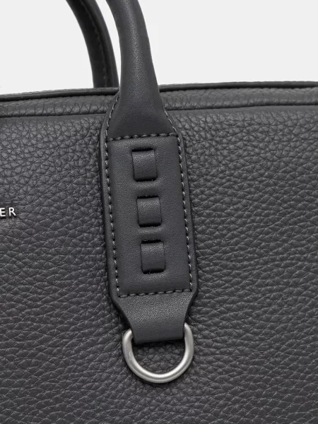 Tommy Hilfiger Кожена чанта за лаптоп сиво