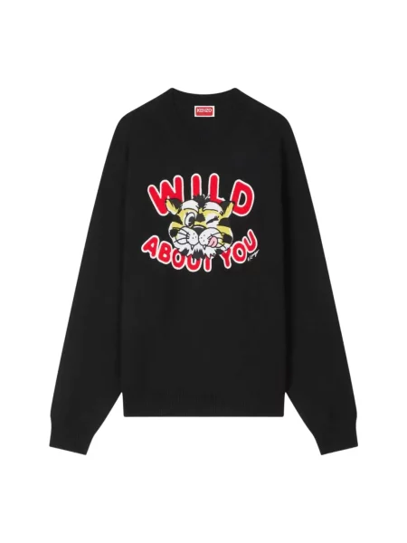 Sweter Kenzo w tygrysie prążki czarny