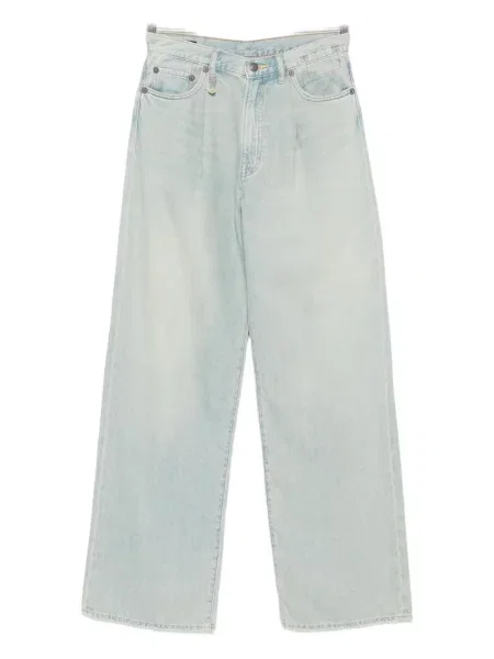 Blugi R13 plisate albastru