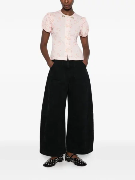 Tricou Simone Rocha cu model floral cu imagine roz