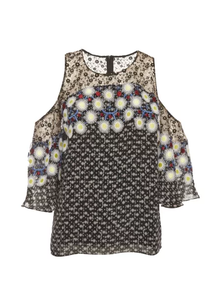 Top Peter Pilotto cu model floral cu imagine din dantelă negru