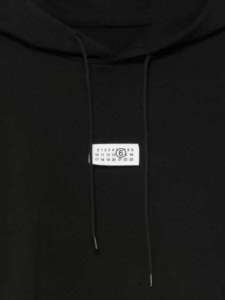 Суичър с качулка Mm6 Maison Margiela с автограф черно