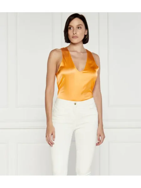 Top Patrizia Pepe din satin portocaliu